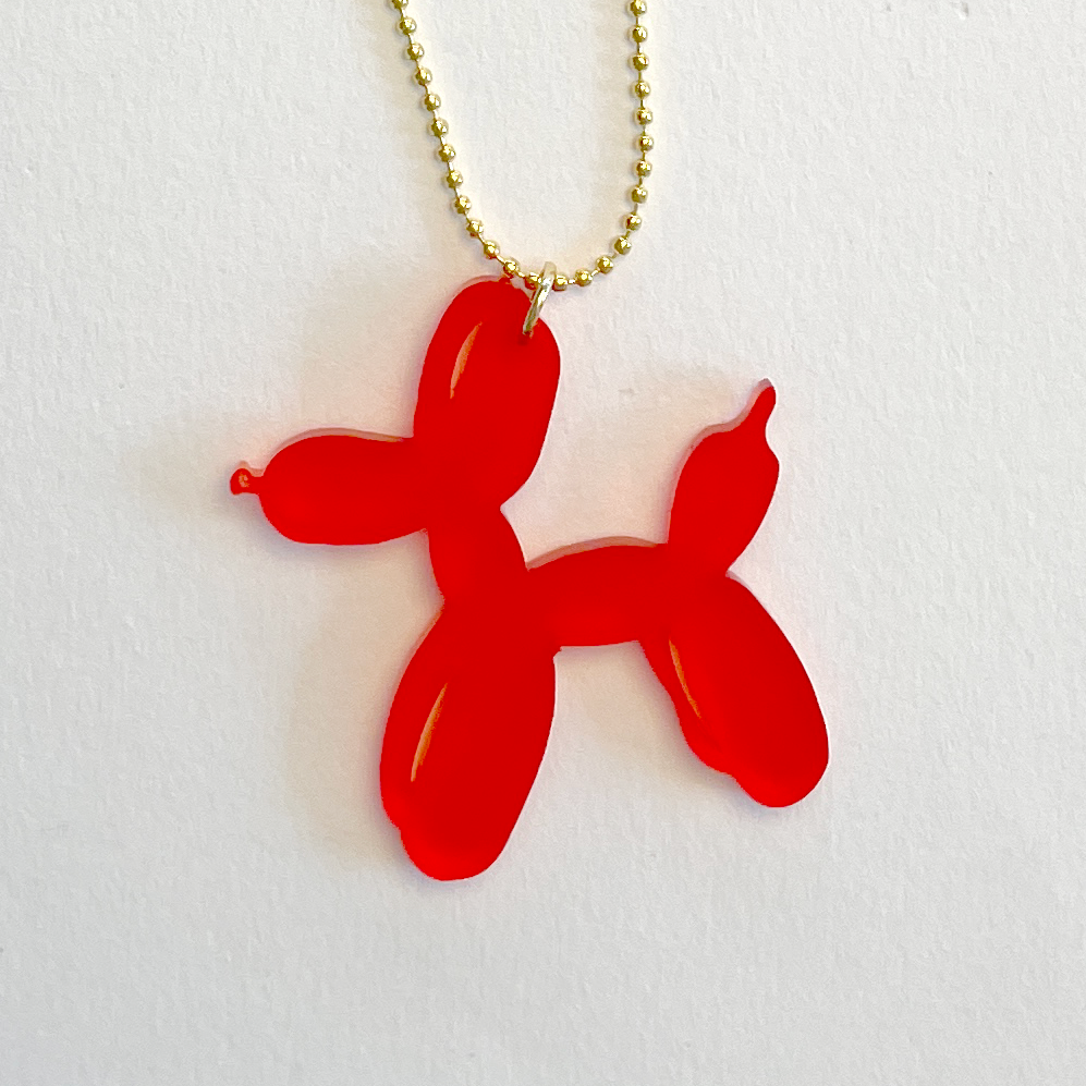 Rød ballonhvalp halskæde